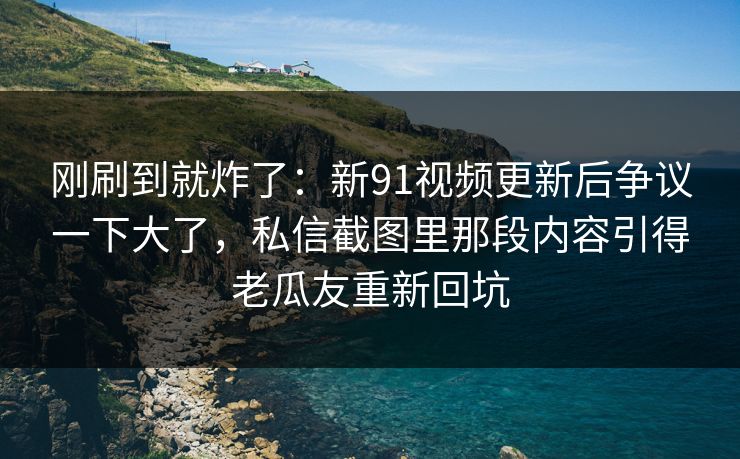 刚刷到就炸了：新91视频更新后争议一下大了，私信截图里那段内容引得老瓜友重新回坑