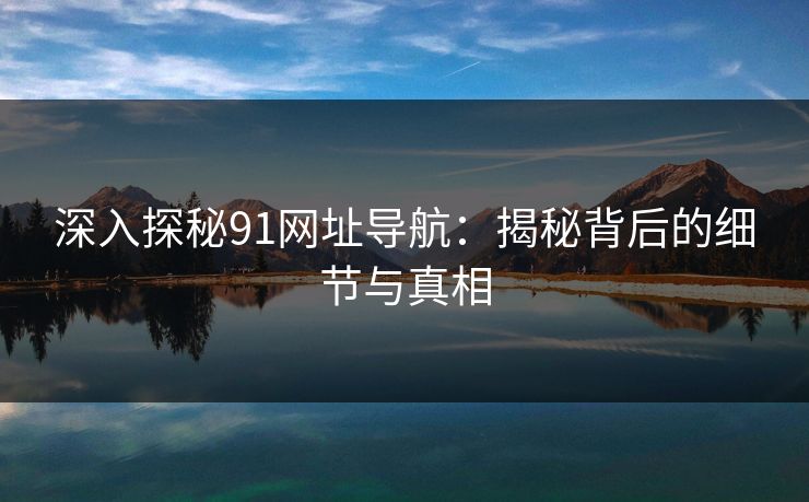 深入探秘91网址导航：揭秘背后的细节与真相