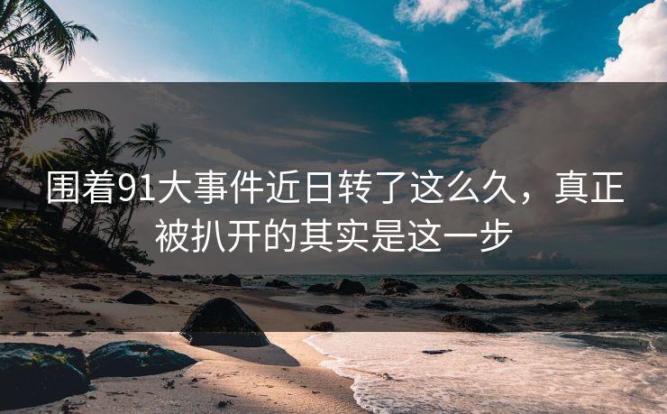 围着91大事件近日转了这么久，真正被扒开的其实是这一步