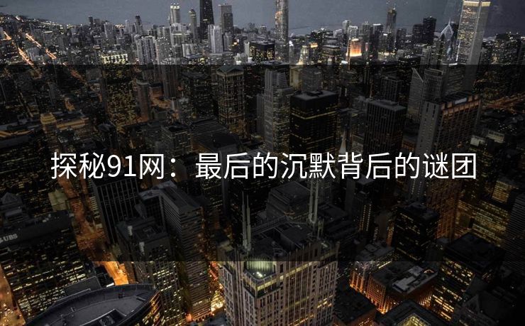 探秘91网：最后的沉默背后的谜团