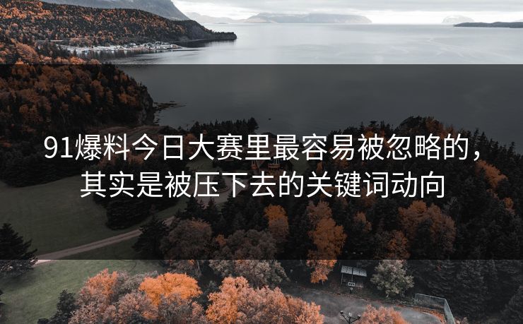 91爆料今日大赛里最容易被忽略的，其实是被压下去的关键词动向