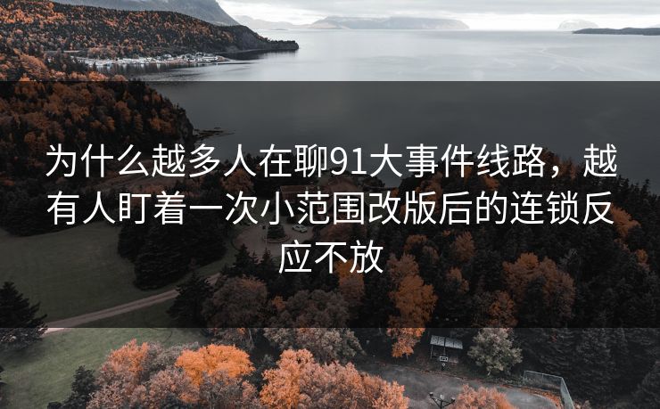 为什么越多人在聊91大事件线路，越有人盯着一次小范围改版后的连锁反应不放