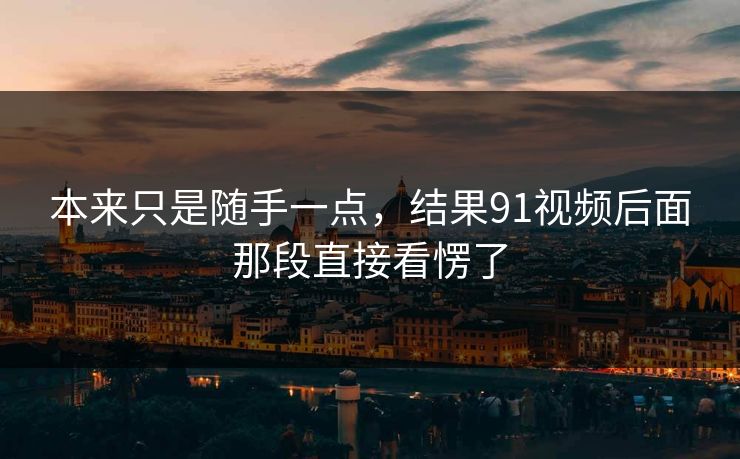 本来只是随手一点，结果91视频后面那段直接看愣了