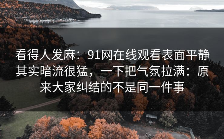 看得人发麻：91网在线观看表面平静其实暗流很猛，一下把气氛拉满：原来大家纠结的不是同一件事